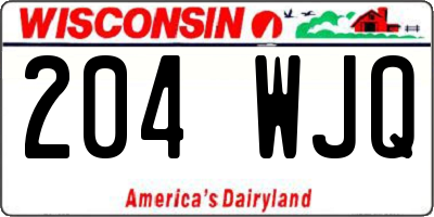 WI license plate 204WJQ
