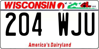 WI license plate 204WJU