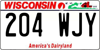 WI license plate 204WJY