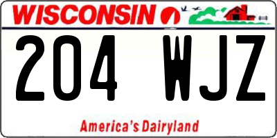 WI license plate 204WJZ