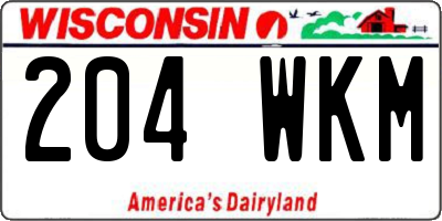 WI license plate 204WKM