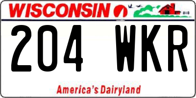 WI license plate 204WKR