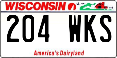 WI license plate 204WKS