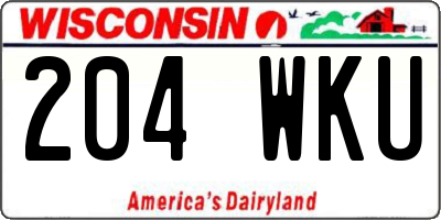 WI license plate 204WKU