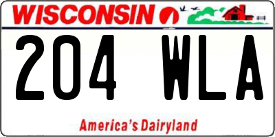 WI license plate 204WLA