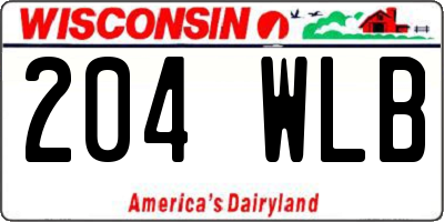 WI license plate 204WLB