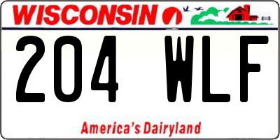 WI license plate 204WLF