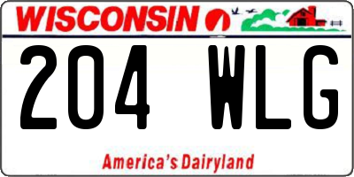 WI license plate 204WLG