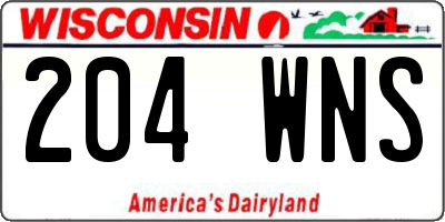 WI license plate 204WNS