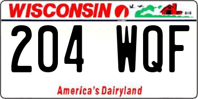 WI license plate 204WQF