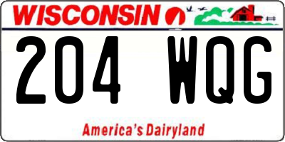 WI license plate 204WQG