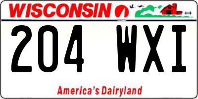 WI license plate 204WXI