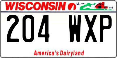 WI license plate 204WXP