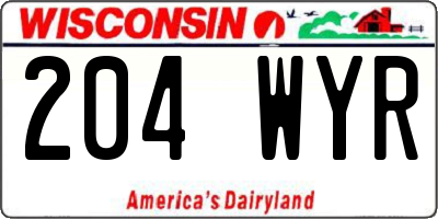 WI license plate 204WYR