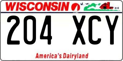 WI license plate 204XCY