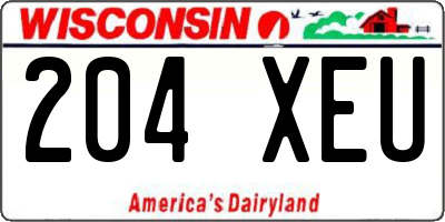 WI license plate 204XEU