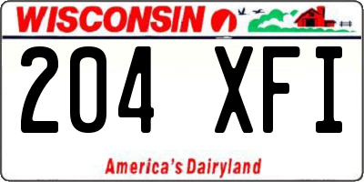 WI license plate 204XFI
