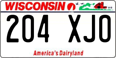 WI license plate 204XJO