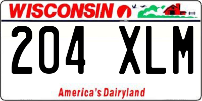 WI license plate 204XLM