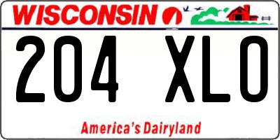 WI license plate 204XLO