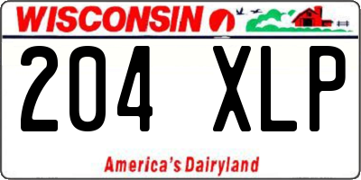 WI license plate 204XLP