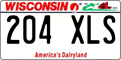 WI license plate 204XLS