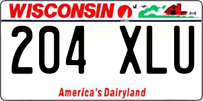 WI license plate 204XLU
