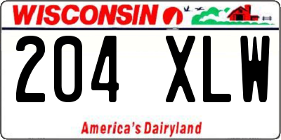 WI license plate 204XLW