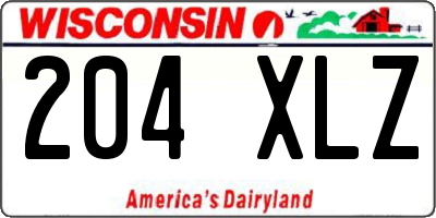 WI license plate 204XLZ