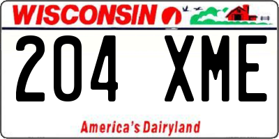 WI license plate 204XME