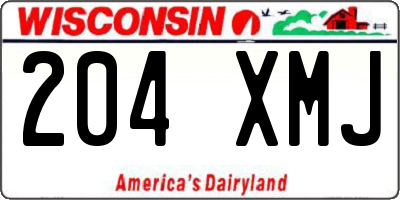 WI license plate 204XMJ