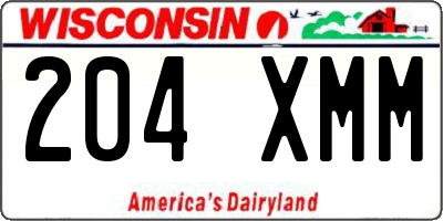 WI license plate 204XMM