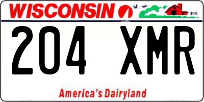 WI license plate 204XMR