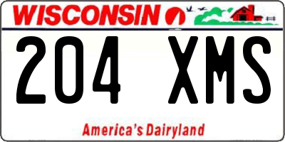 WI license plate 204XMS