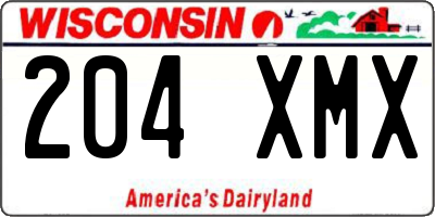 WI license plate 204XMX