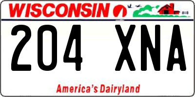 WI license plate 204XNA