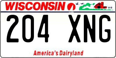 WI license plate 204XNG