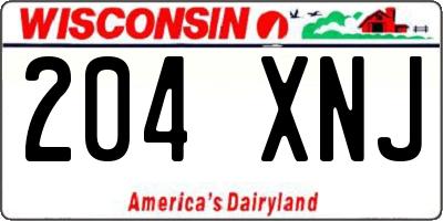 WI license plate 204XNJ