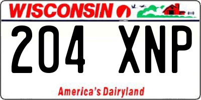WI license plate 204XNP