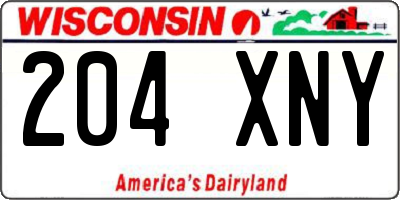 WI license plate 204XNY