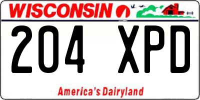 WI license plate 204XPD
