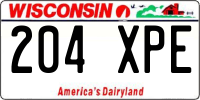 WI license plate 204XPE