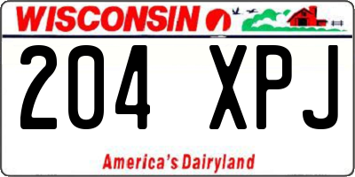 WI license plate 204XPJ