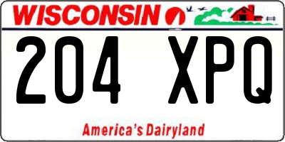 WI license plate 204XPQ