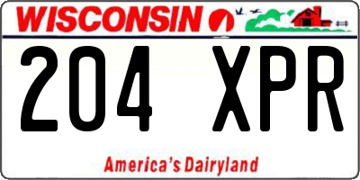 WI license plate 204XPR