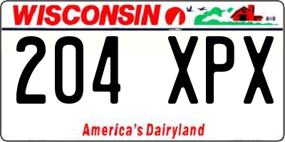 WI license plate 204XPX