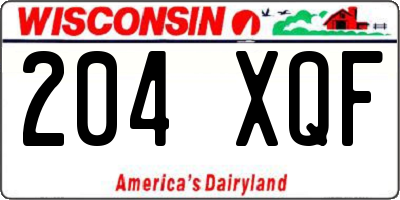 WI license plate 204XQF