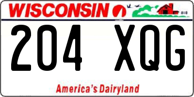 WI license plate 204XQG