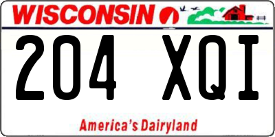 WI license plate 204XQI