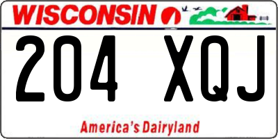 WI license plate 204XQJ